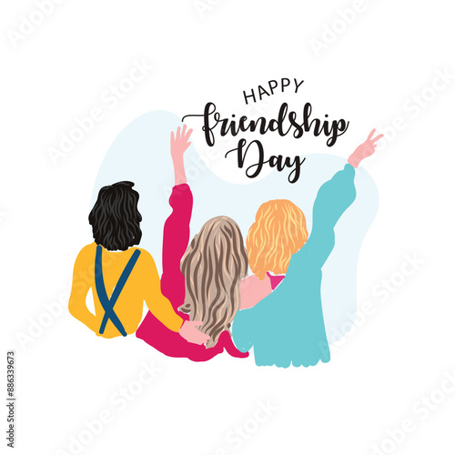 Illustration depicting the joyous occasion of Friendship Day