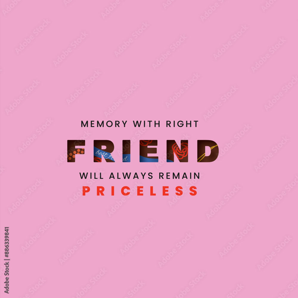 Fototapeta premium Quote background for friendship day