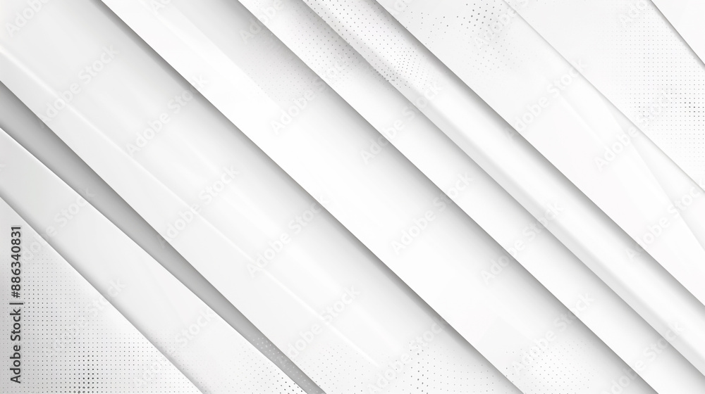 Fototapeta premium Square Modern geometric square shape overlapping White color technology concept geometric line background. White Business Style Background.