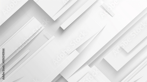 Square Modern geometric square shape overlapping White color technology concept geometric line background. White Business Style Background.