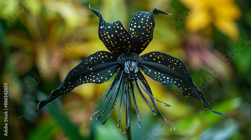 Exotic and Mysterious Black Bat Flower Tacca photo