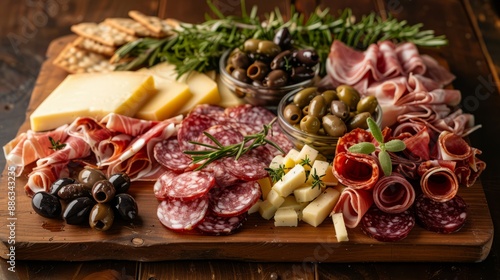 Elegant Charcuterie Board with Cured Meats and Cheese