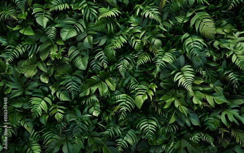 Tropical Green Foliage Wall - Cinematic Jungle Background