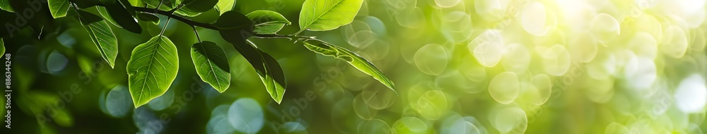 Green Leaves Sunlight Bokeh Background Banner Green Leaves Sunlight Bokeh Background Banner