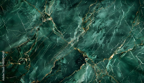 Green Marble Texture with Golden Veins