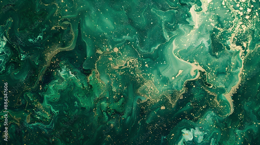 Abstract Green & Gold Watercolor Texture Abstract Green & Gold Watercolor Texture