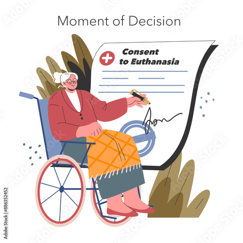 Euthanasia. Flat Vector Illustration