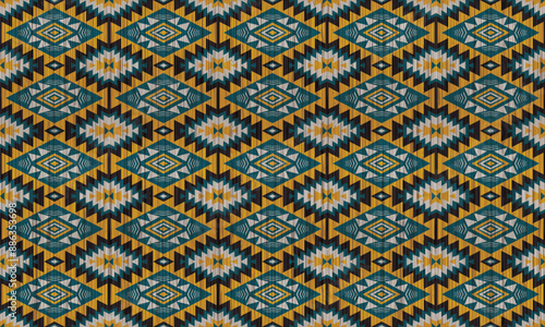 American tribal ethnic native pattern.Traditional Navajo,Aztec,Apache,Southwest and Mexican style fabric pattern.Abstract vector motifs pattern.For fabric,clothing,blanket,carpet,woven,wrap,decoration