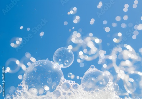 Wallpaper Mural Close-Up Soap Bubbles Against Blue Sky Torontodigital.ca