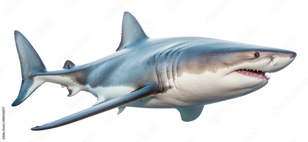 Naklejka premium PNG Shark animal fish white background.