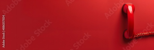 Red Phone Receiver on Red Background - Web Banner