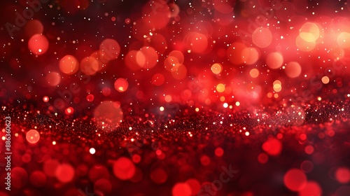 Red Glitter Bokeh Background for Holidays