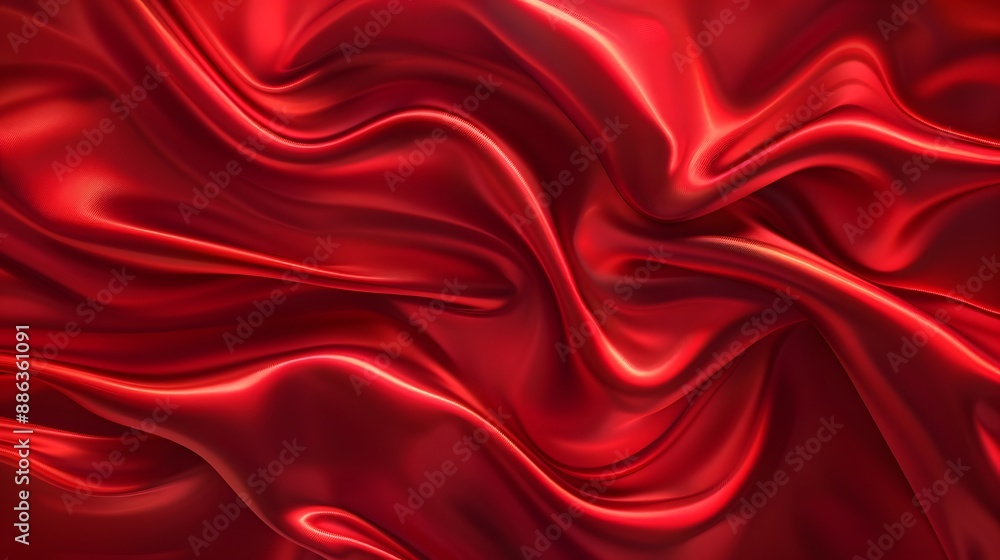 Abstract Red Silk Fabric Waves Background Abstract Red Silk Fabric Waves Background
