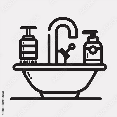 sink silhouette vector on a white background