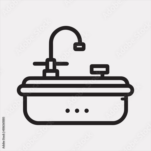 sink silhouette vector on a white background