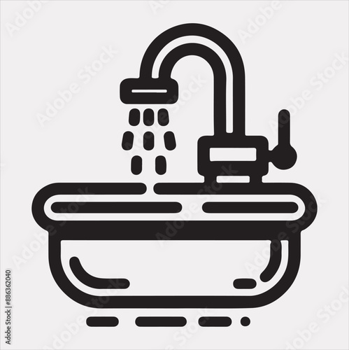 sink silhouette vector on a white background