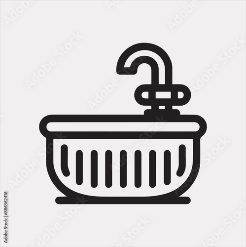 sink silhouette vector on a white background