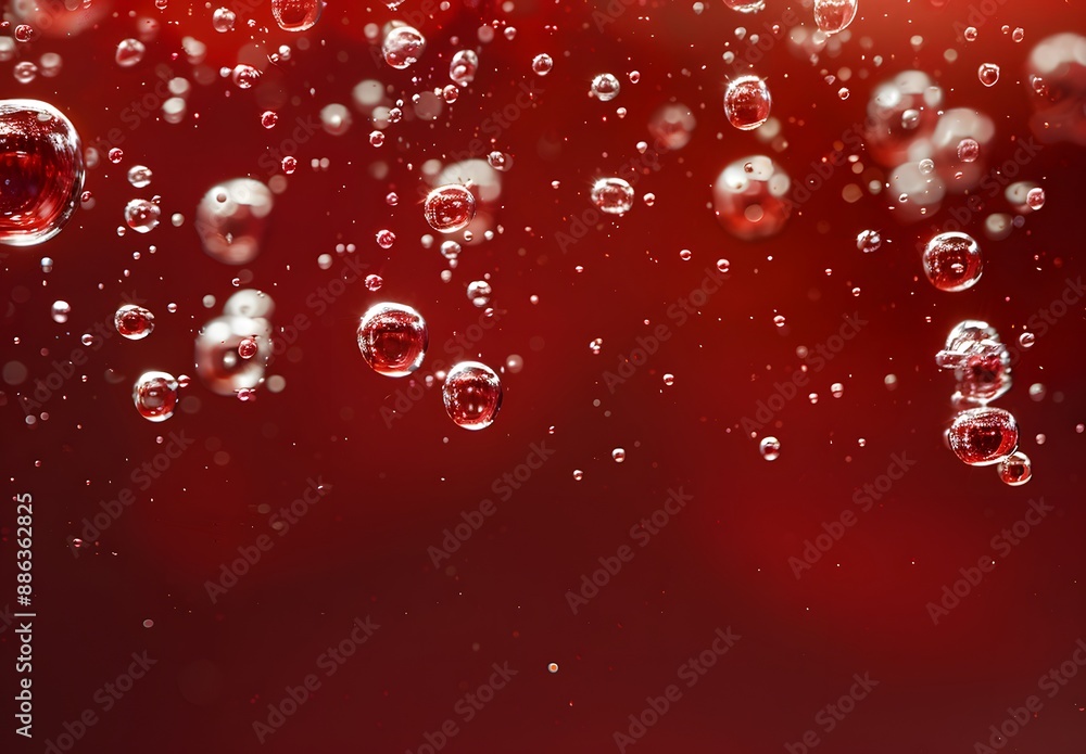 Red Liquid with Floating Bubbles Abstract Red Liquid with Floating Bubbles Abstract