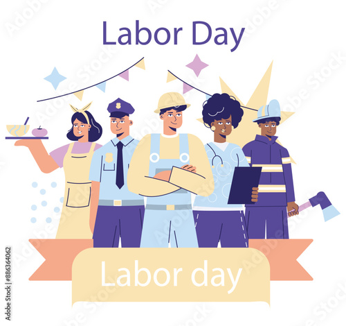 Labor Day. Flat Vector Illustration