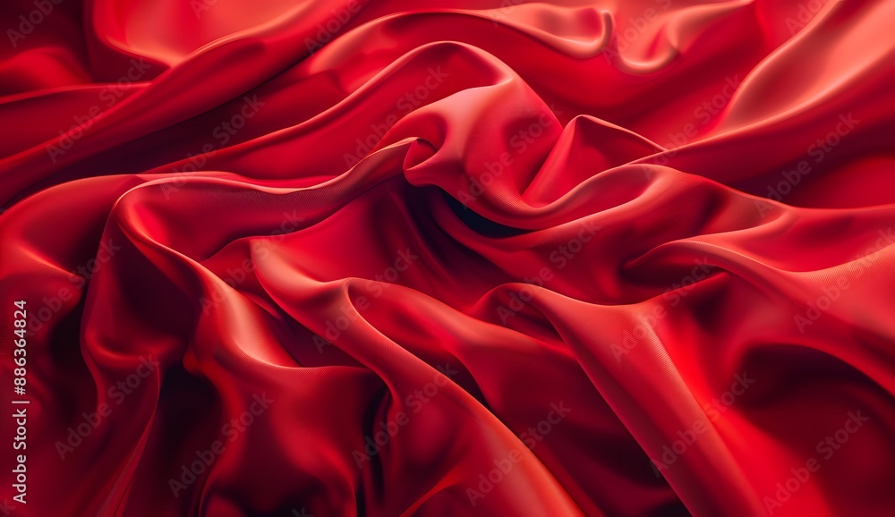 Obraz premium Elegant Red Silk Fabric Texture Background