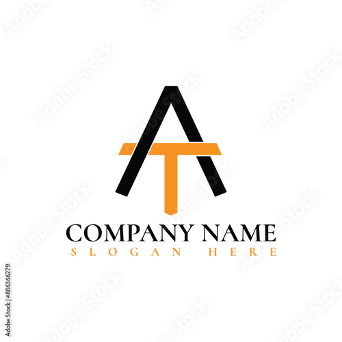 AT Letter Logo With Creative Modern Business 