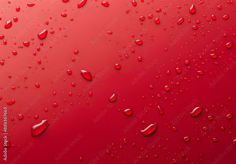 Red Background with Water Drops for Advertising Red Background with Water Drops for Advertising