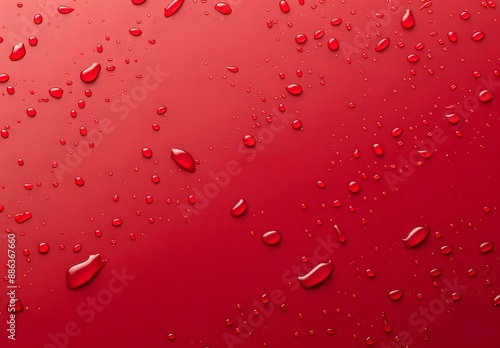 Red Background with Water Drops for Advertising