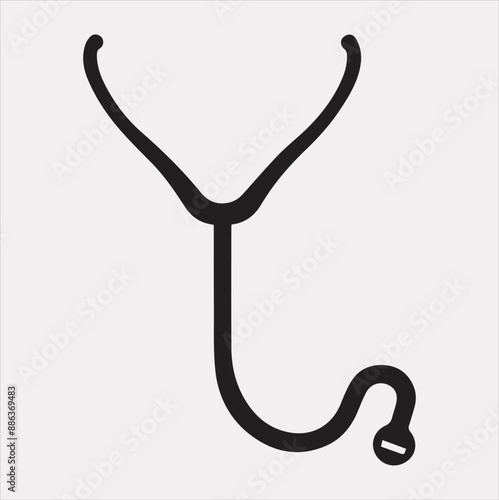 Stethoscope symbol health logo silhouette vector on a white background