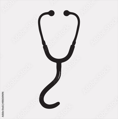 Stethoscope symbol health logo silhouette vector on a white background