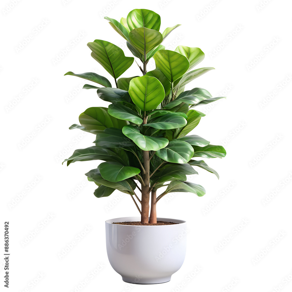 Obraz premium Fiddle Leaf Fig Tree Plant tree with latest design pot white transparent png download
