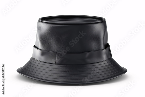 a black hat with a band