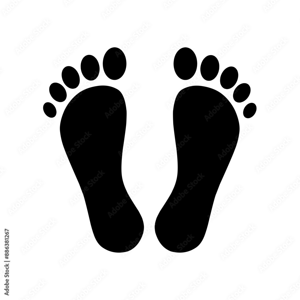 human footprint icon vector on white background human footprint icon vector on white background
