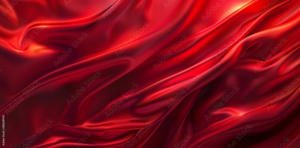 Obraz premium Red Silk Fabric Background for Presentation