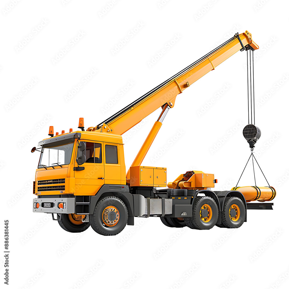 Crane truck isolated on background. Crane truck isolated on background.