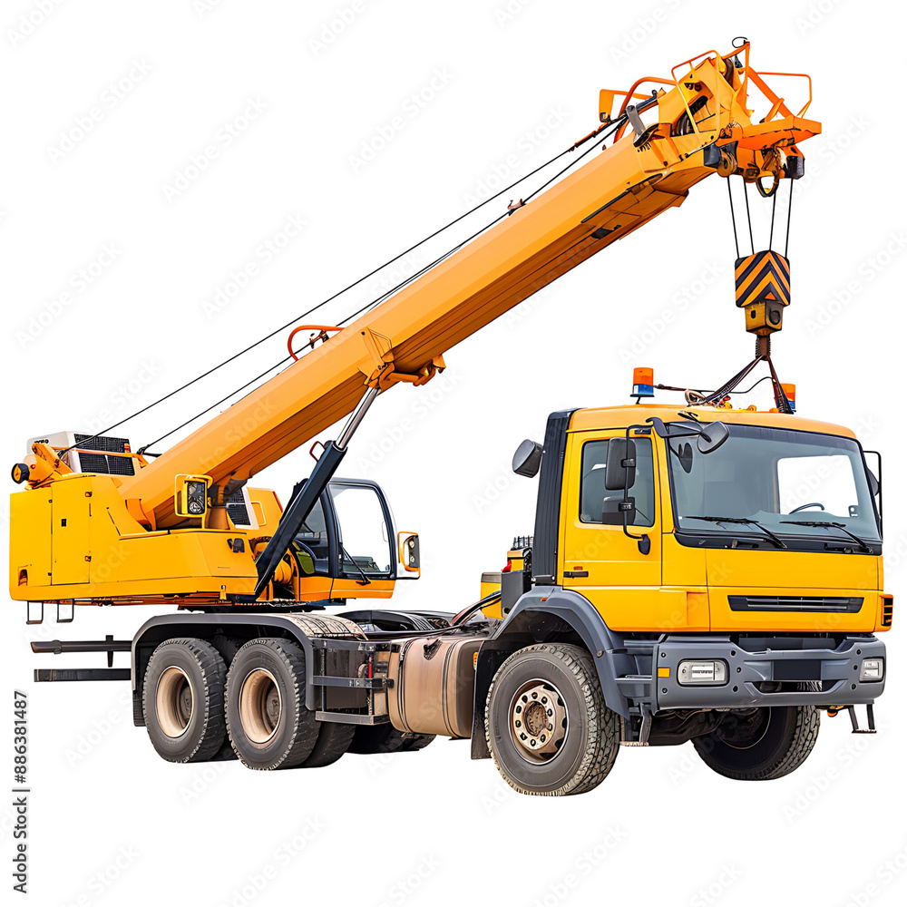 Crane truck isolated on background. Crane truck isolated on background.