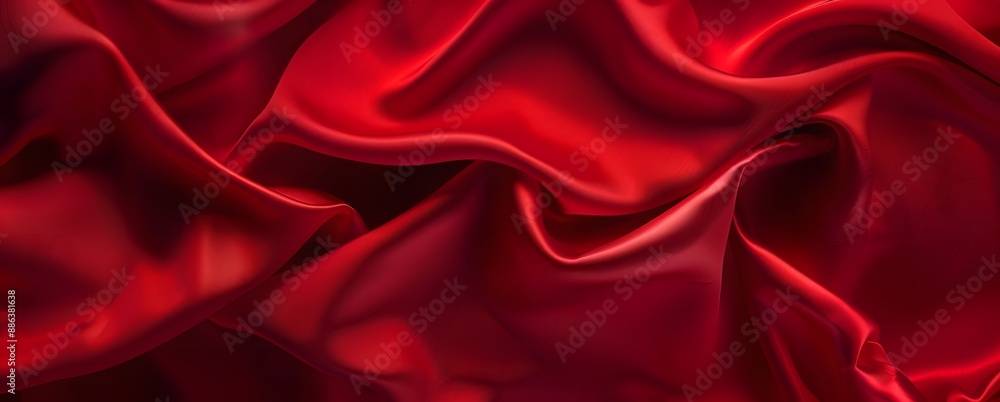 Obraz premium Red Silk Satin Fabric Drape Background