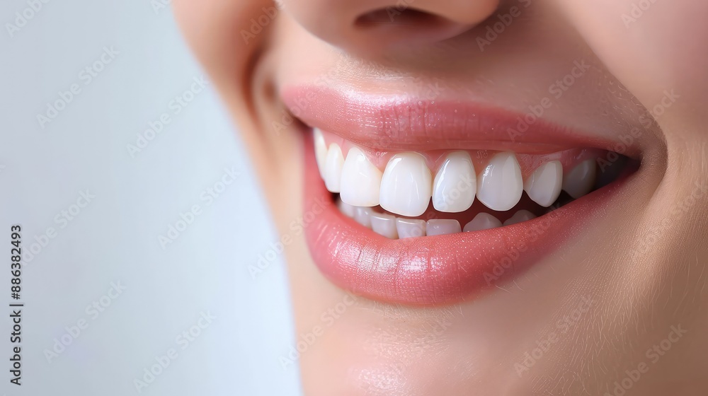 close up of white teeth with beautiful smile of a woman, Oral dental care teeth whitening procudere concept close up of white teeth with beautiful smile of a woman, Oral dental care teeth whitening procudere concept