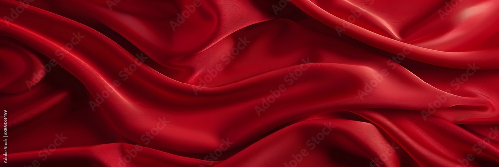 Obraz premium Red Velvet Satin Fabric Texture Background