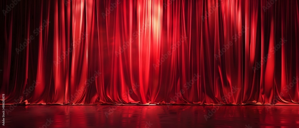 Red Velvet Curtain Stage Background with Spotlight Stock Photo | Adobe ...
