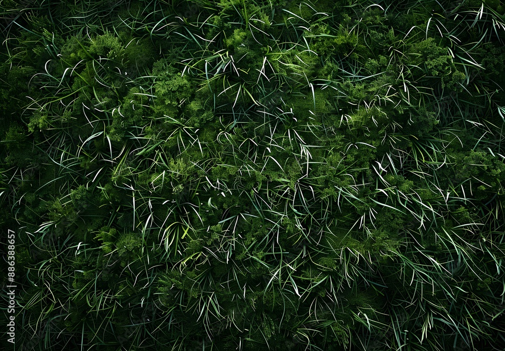Nighttime Mossy Grass Texture - Top View Nighttime Mossy Grass Texture - Top View