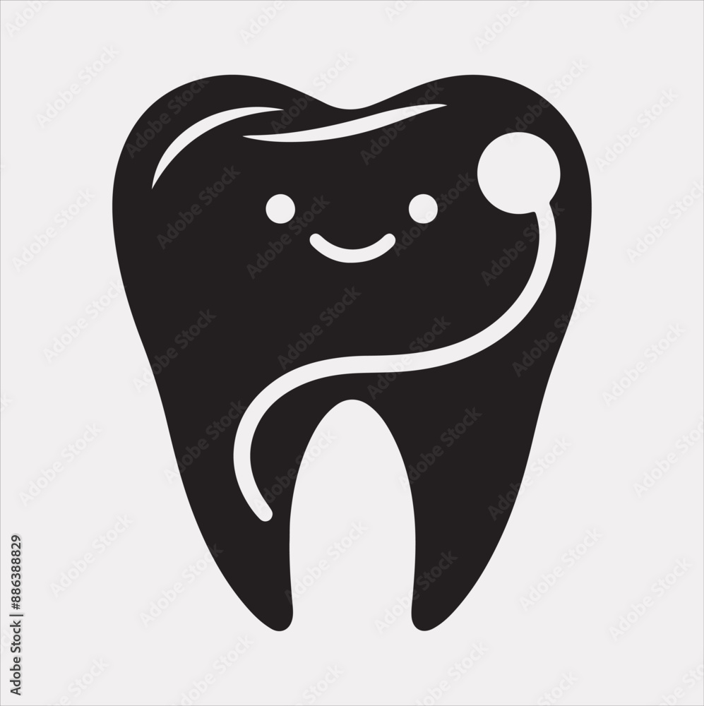 Tooth vector silhouette on a white background Tooth vector silhouette on a white background
