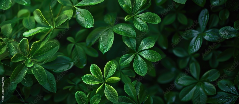 Nature background with lush green leaves providing copy space image Nature background with lush green leaves providing copy space image