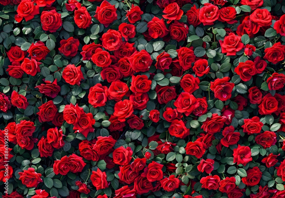Red Rose Wall Seamless Pattern Flat Lay Red Rose Wall Seamless Pattern Flat Lay