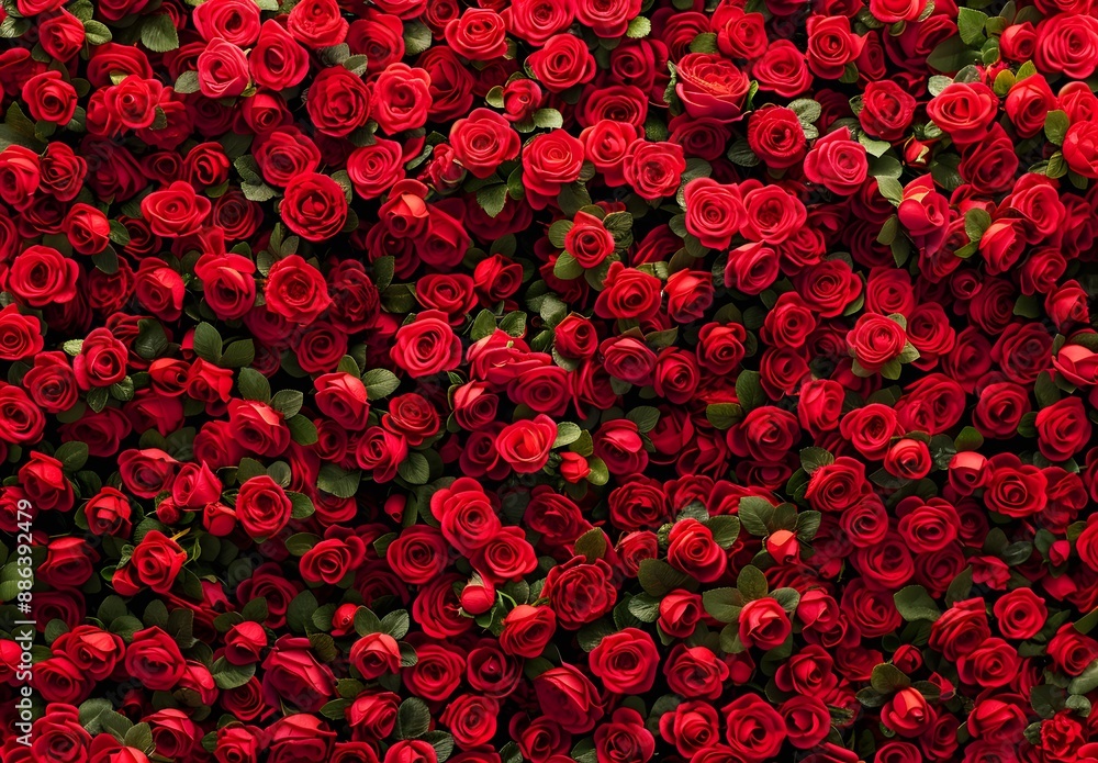 Seamless Red Rose Wall - Flat Lay Photography Seamless Red Rose Wall - Flat Lay Photography