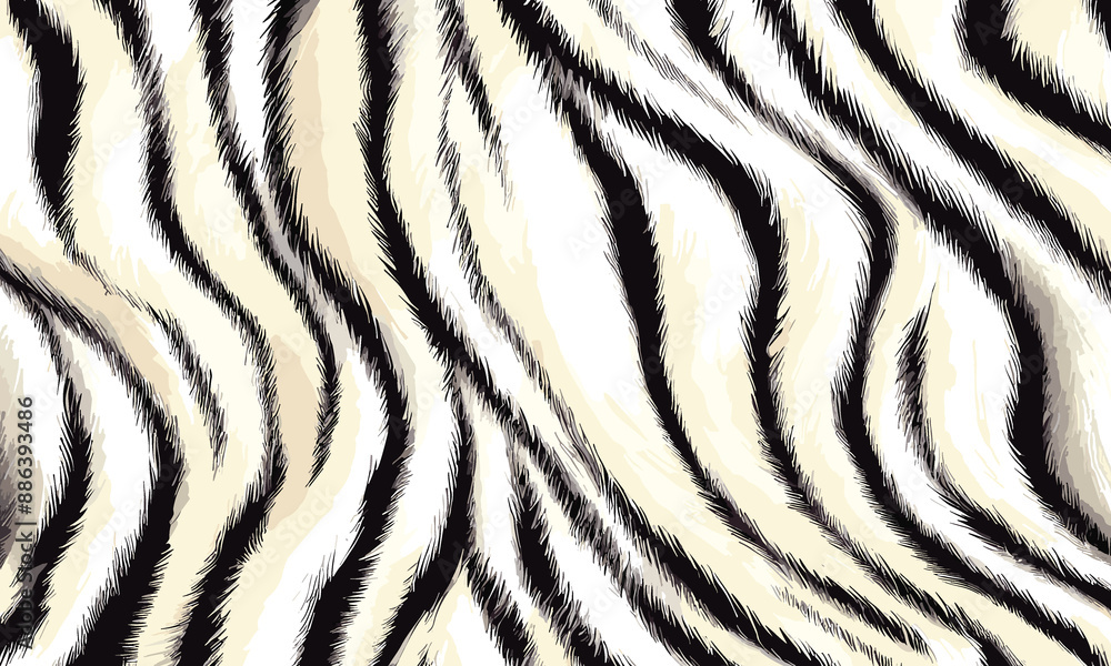 White Tiger Skin Pattern Vector Illustration Seamless Design. Animal Striped Skin Fur Pattern Texture Background White Tiger Skin Pattern Vector Illustration Seamless Design. Animal Striped Skin Fur Pattern Texture Background