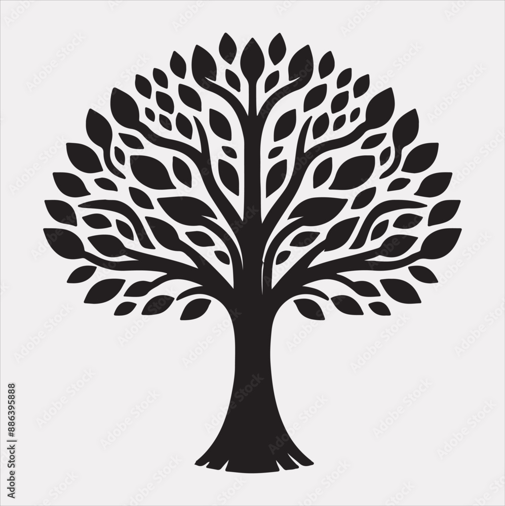tree logo silhouette vector on a white background tree logo silhouette vector on a white background