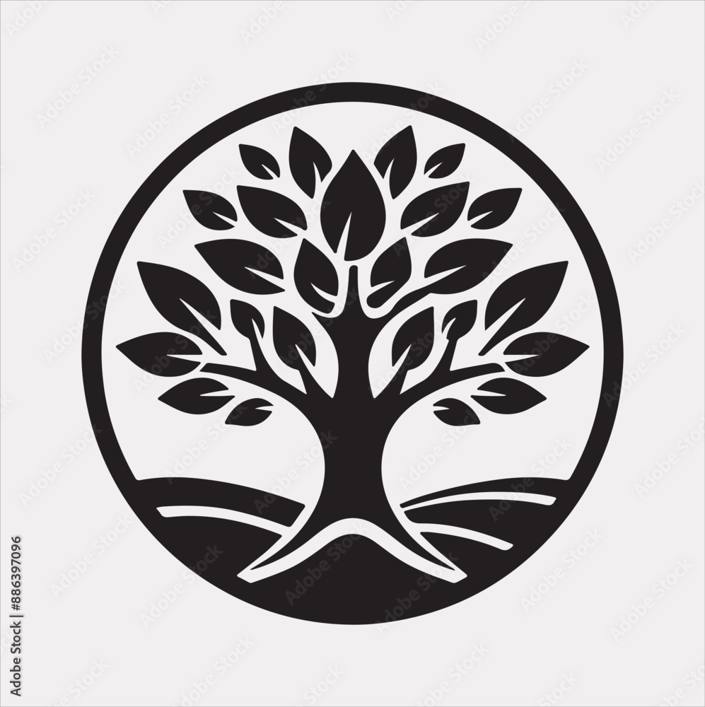 tree logo silhouette vector on a white background tree logo silhouette vector on a white background