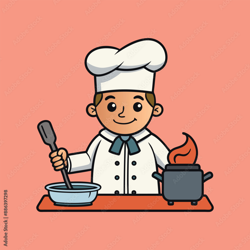 Chef clip art isolated vector illustration on white background Chef clip art isolated vector illustration on white background
