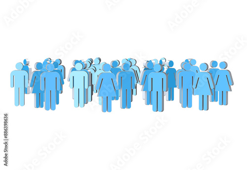 Blue Crowd Illustration