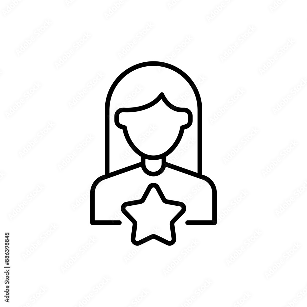 Favorite woman outline icons, minimalist vector illustration ,simple transparent graphic element .Isolated on white background Favorite woman outline icons, minimalist vector illustration ,simple transparent graphic element .Isolated on white background